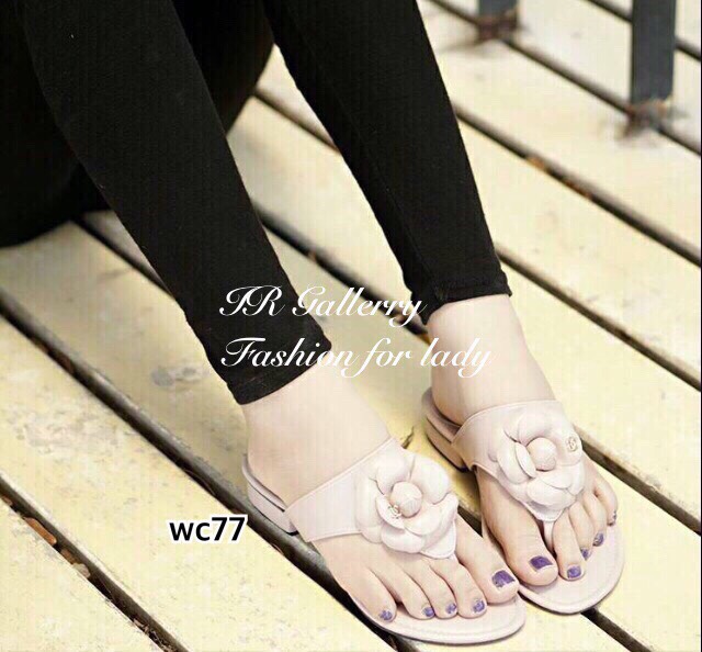 รองเท้าแตะดอก CC (สีชมพู)