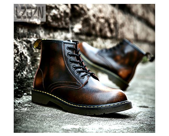 01059 รองเท้าบูท LZDZN Martin Boots Leather Shoes high สไตล์วินเทจ [ชาย/หญิง] Size 38-44