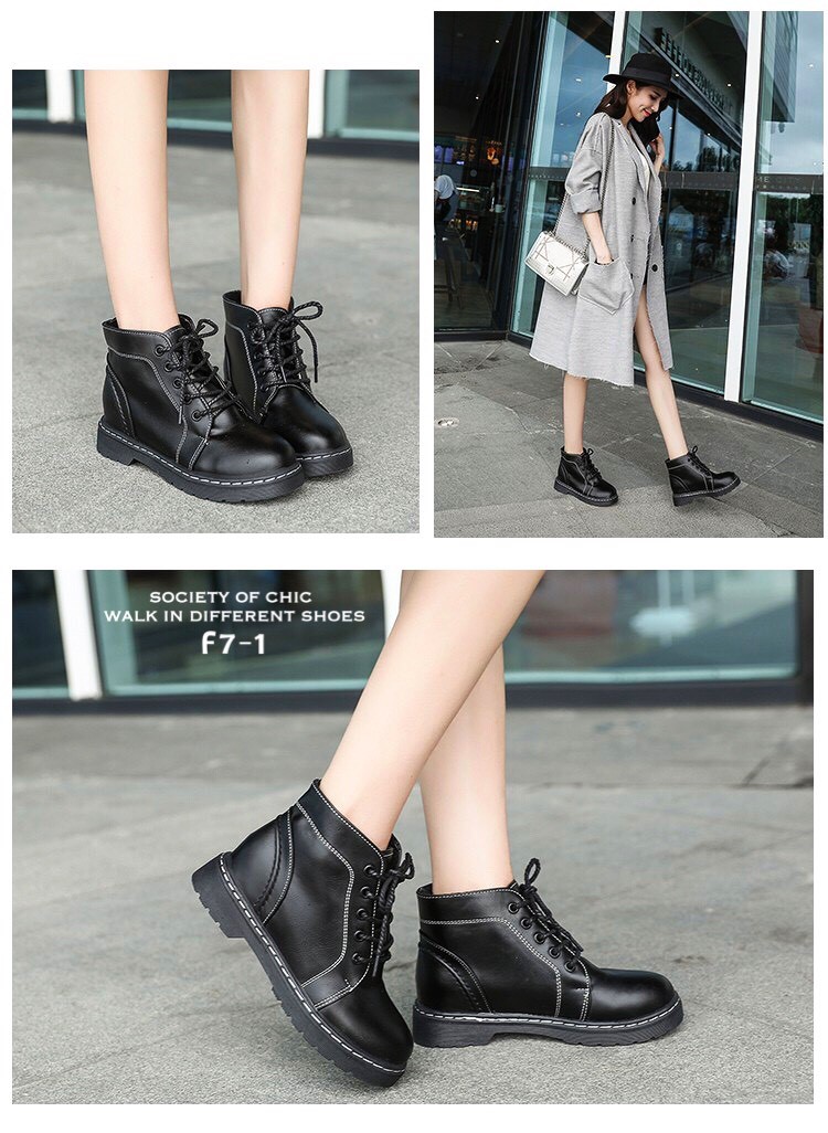 รองเท้าผ้าใบหุ้มข้อ Style Dr.Matens (สีดำ)