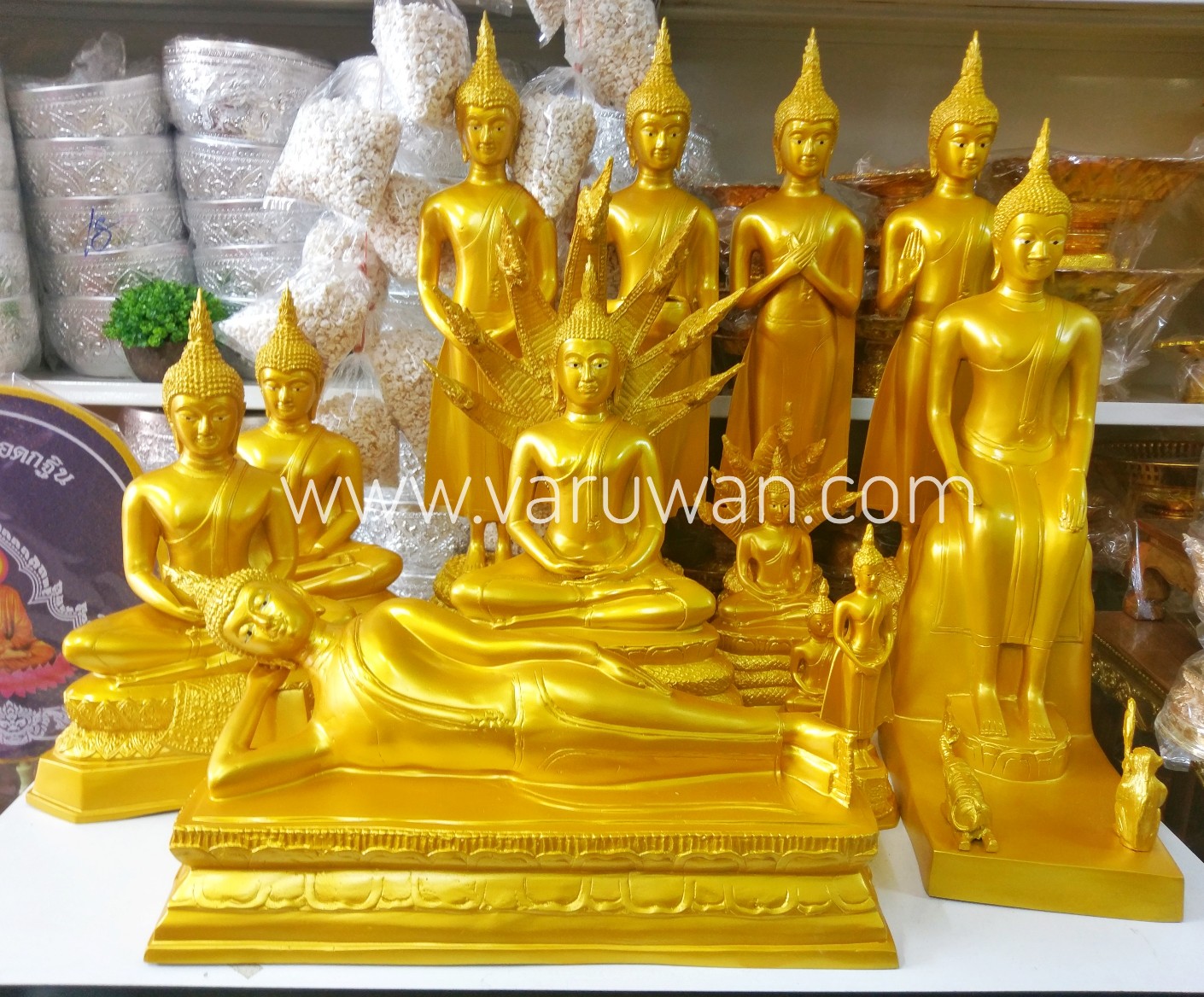พระประจำวันทองเหลืองพ่นทอง พิมพ์ 9 นิ้ว