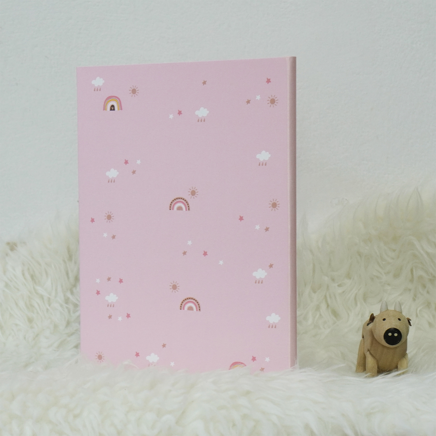 แฟ้มทะเบียนสมรส/สูติบัตร สั่งทำใส่ข้อความ ลาย Tiger 2 - Light Pink