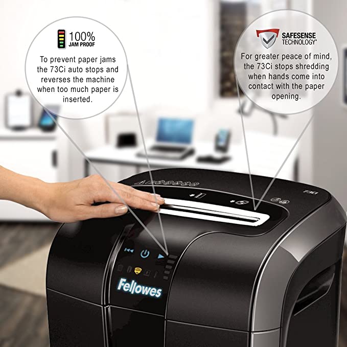 ขายถูก เครื่องทำลายเอกสาร Fellowes รุ่น 73Ci ครั้งละ 12 แผ่น แบบตัดละเอียด ( Cross Cut )