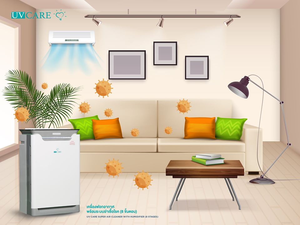 ขายถูก เครื่่องฟอกอากาศพร้อมระบบปรับความชื้น (8 ขั้นตอน) Air Purifier With Humidifier (8 Stages)