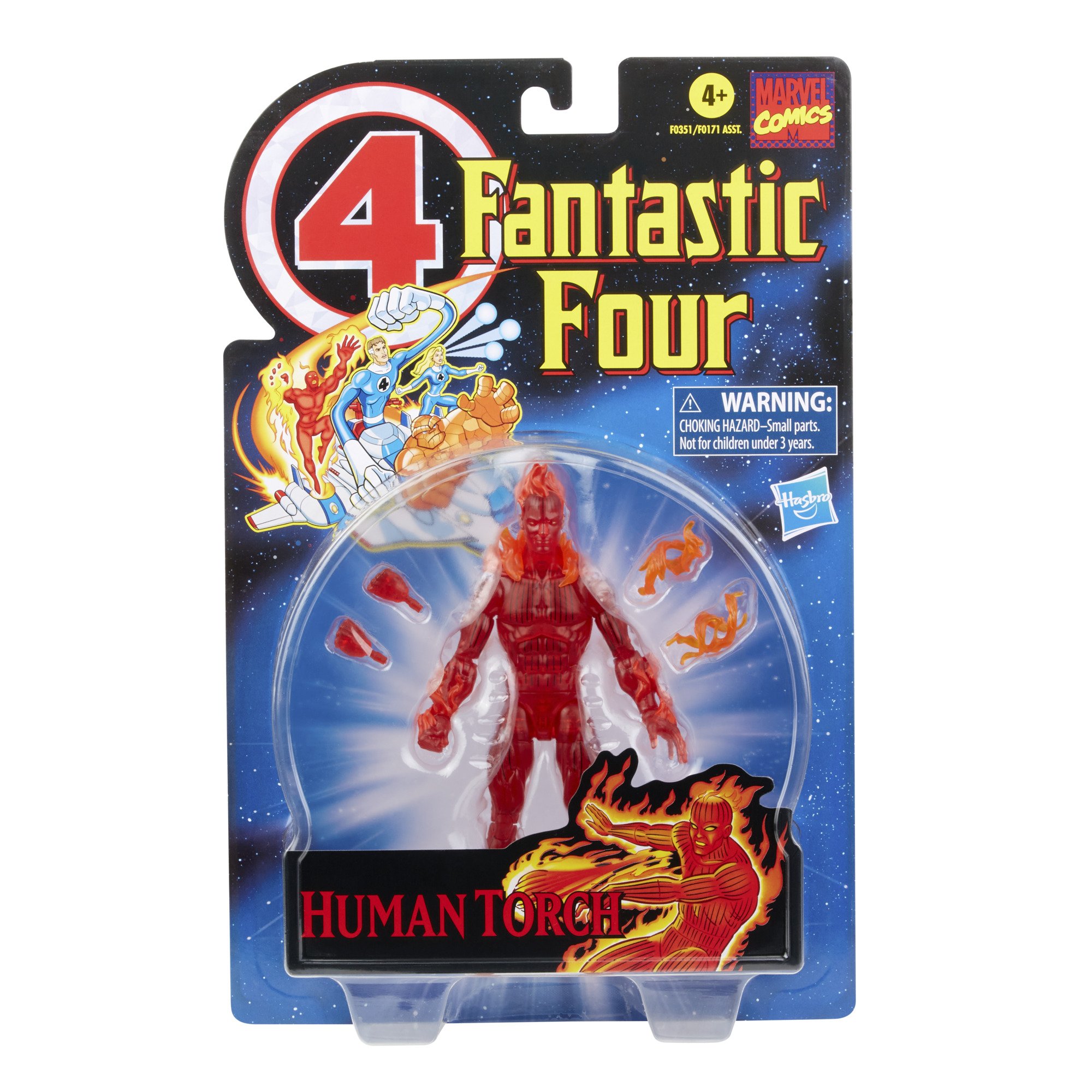 Hasbro Marvel Legends Series Retro Fantastic Four The Human Torch 6-Inch Action Figure ฮาสโบร มาร์เวล เลเจนด์ แฟนแทสติก โฟร์ หุ่นโมเดลฟิกเกอร์ ฮิวแมน ทอร์ช ขนาด 6 นิ้ว ลิขสิทธิ์แท้
