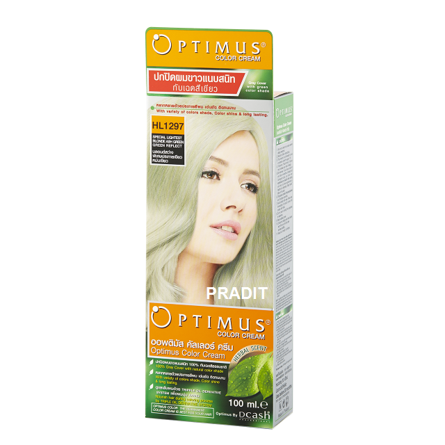 Optimus Color Cream ออพติมัส คัลเลอร์ ครีม เบอร์HL1297 สีบลอนด์สว่างพิเศษประกายเขียวหม่นเขียว 100 มล 235 กรัม