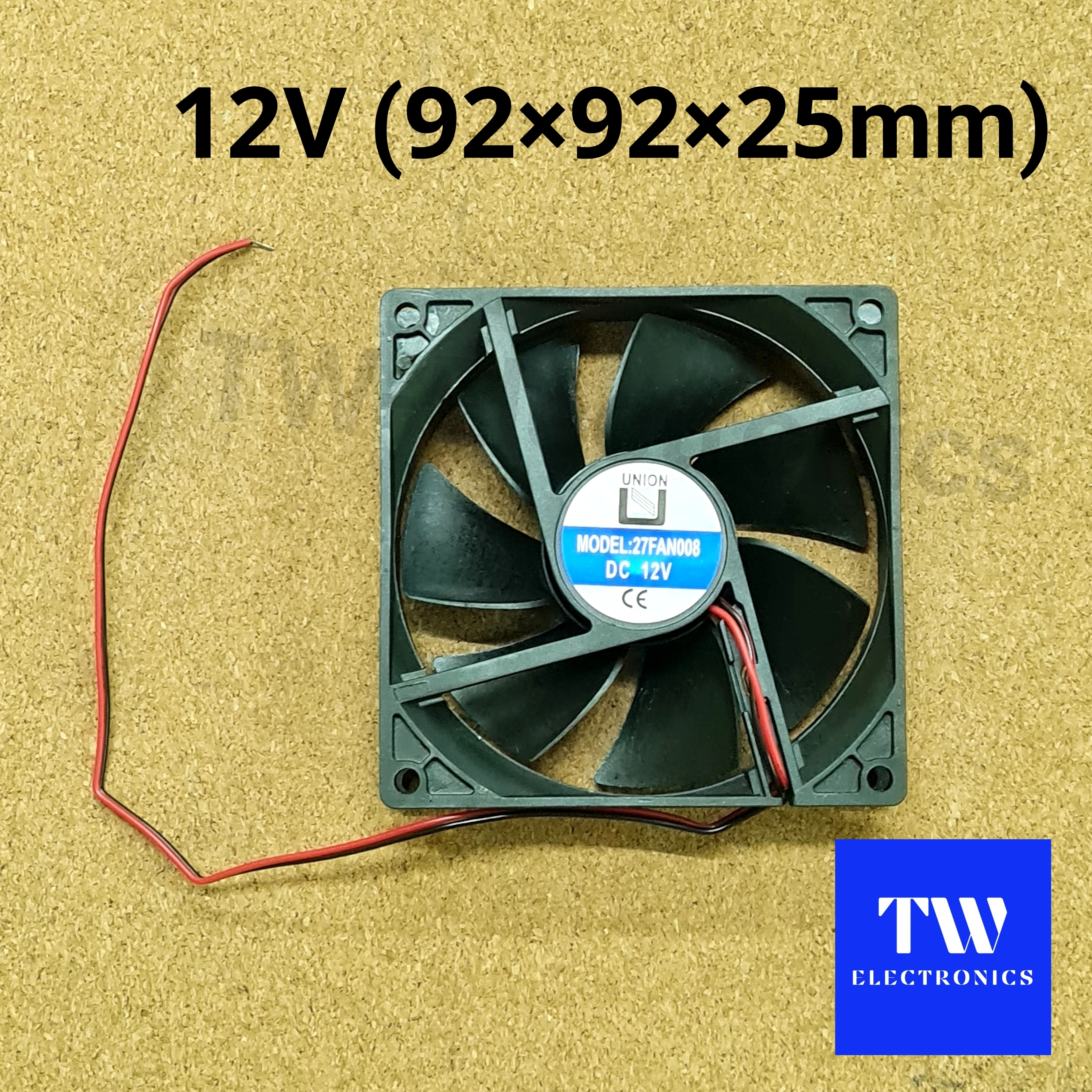 พัดลมระบายความร้อน 3.5นิ้ว 12V (92×92×25mm) UNION27FAN008