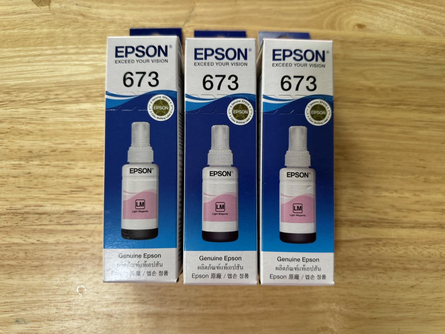 Epson 673 LM น้ำหมึกเติมแบบขวด สีม่วงแดงอ่อน ของแท้ 70ml (T673600)