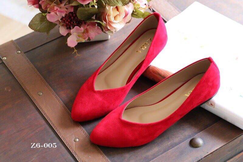 รองเท้า Zara Candy Flats (สีแดง)