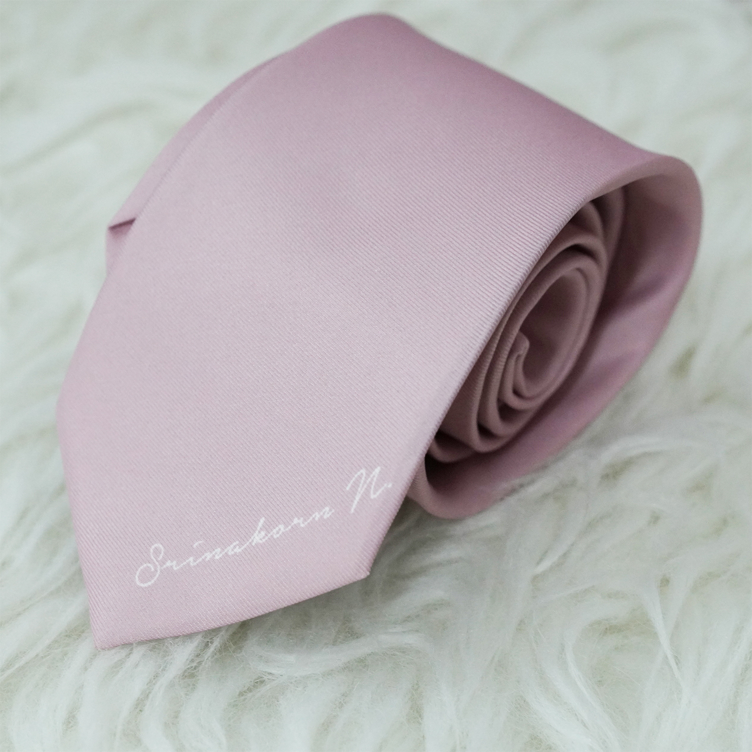 เนคไท สั่งทำใส่ชื่อ ขนาด 3" - Minimal - Pink