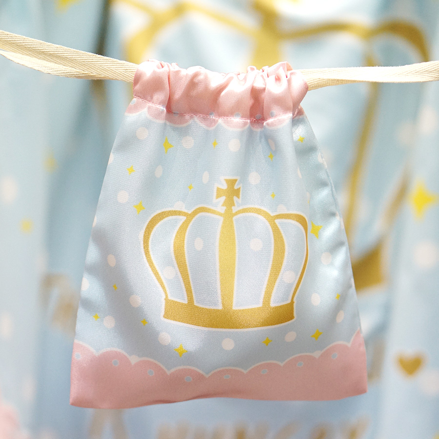 ถุงผ้าซาติน ลายเจ้าชาย สีฟ้า - Prince / Blue