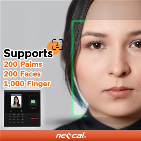 ขายถูก เครื่องสแกนนิ้วมือ+ใบหน้า ดำ นีโอแคล Neocal ND-20PF