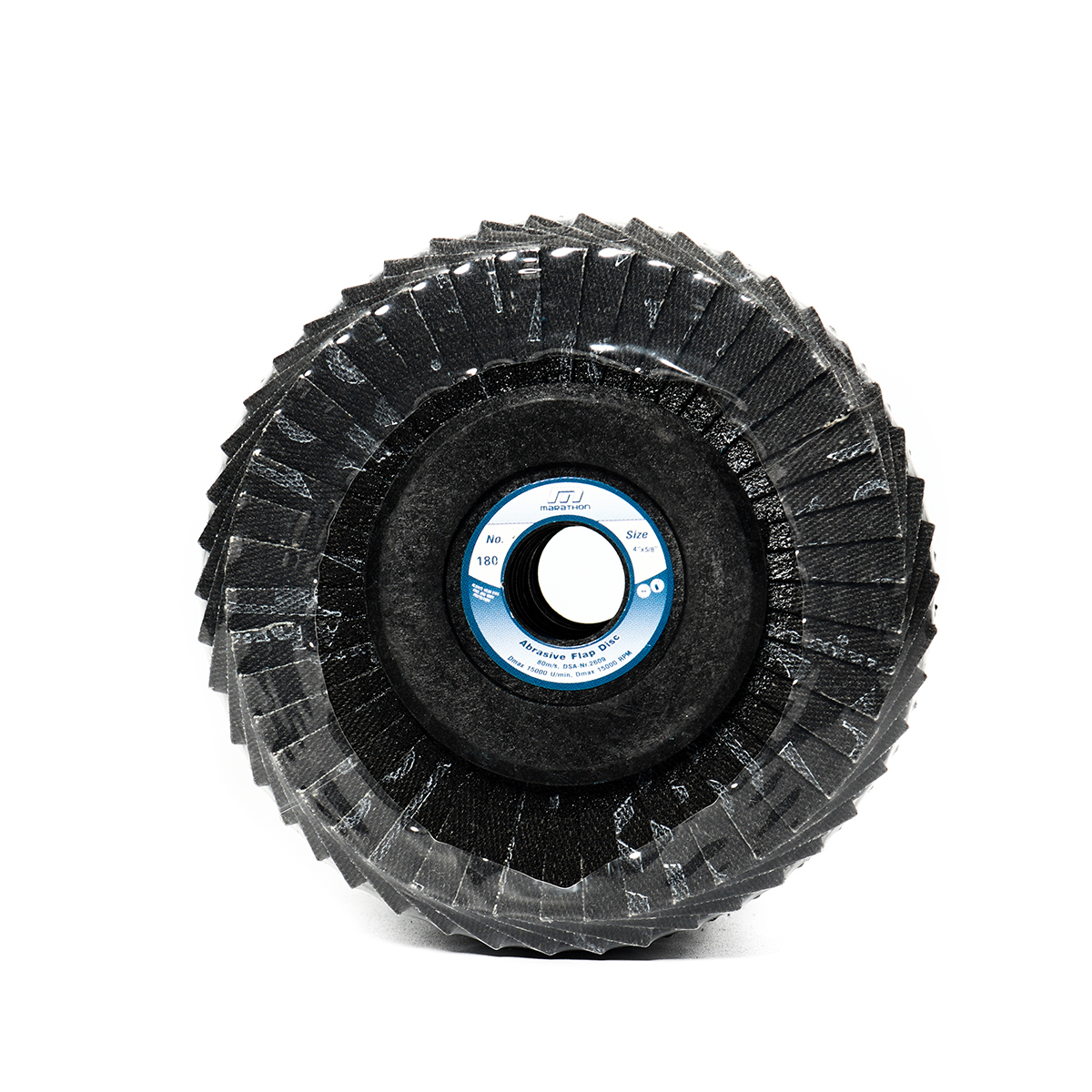 แผ่นเจียรทรายซ้อนหลังอ่อน MARATHON 4 นิ้ว No.180 Flap Disc Aluminum Oxide (10อัน/กล่อง)