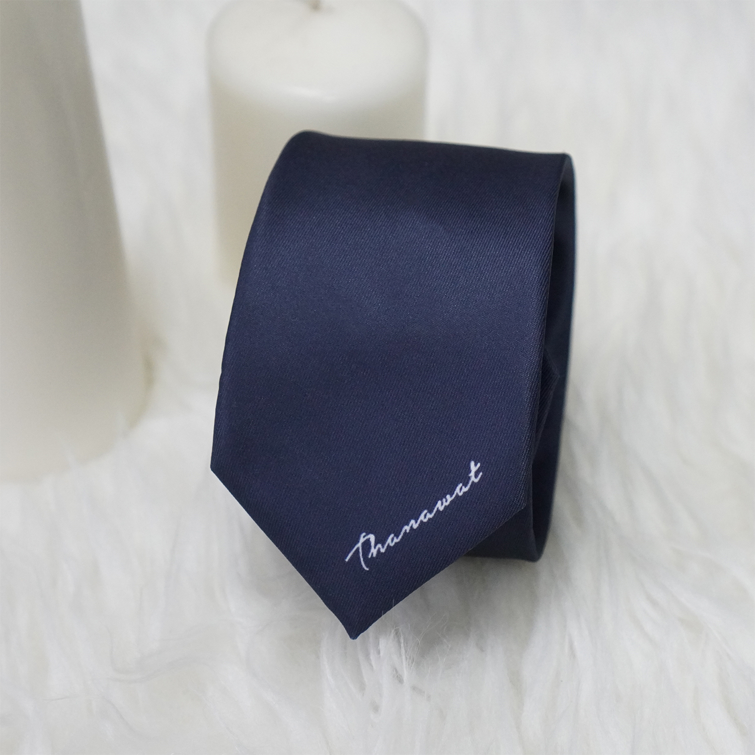 เนคไท สั่งทำใส่ชื่อ ขนาด 2.5" - Minimal - Dark Navy