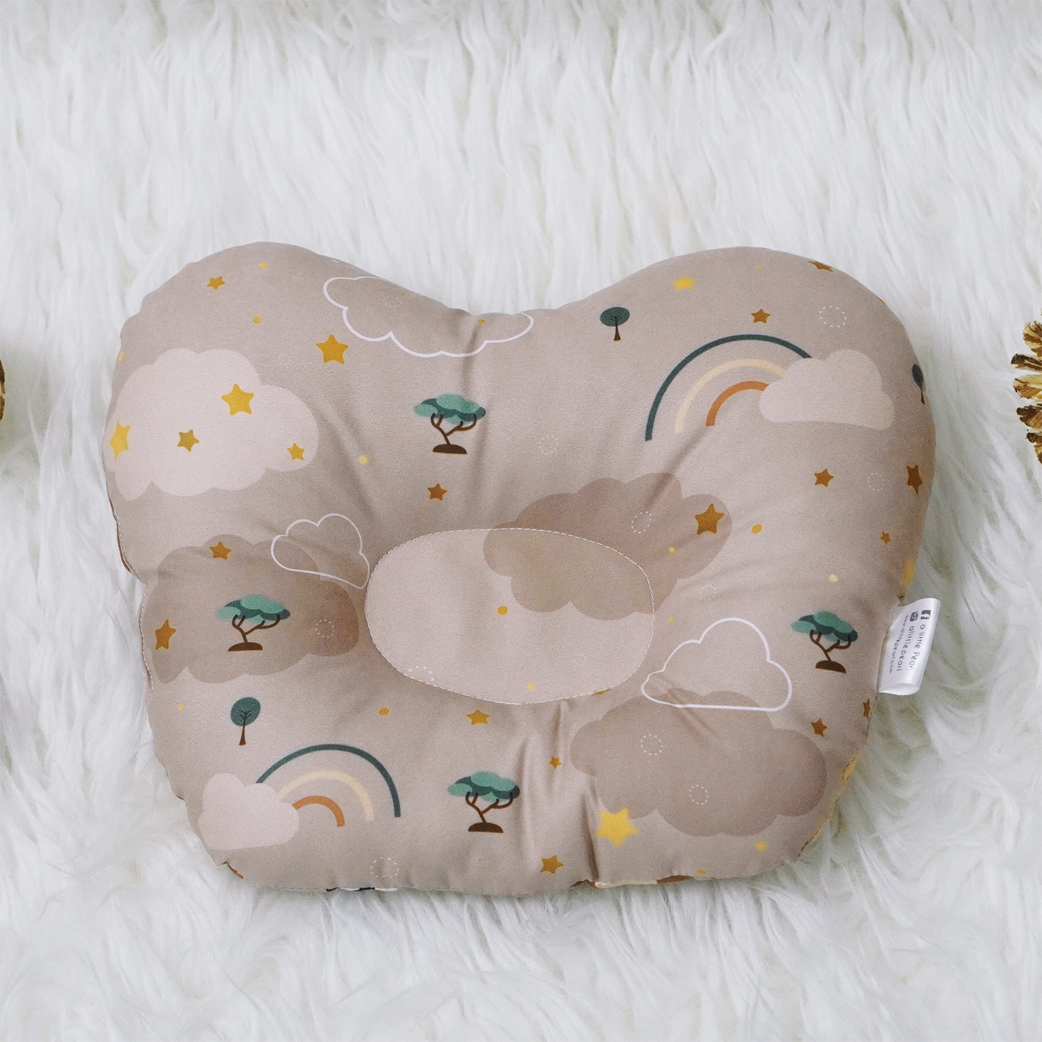 หมอนหลุม Baby Pillow แบบพร้อมส่ง ลายซาฟารี สีน้ำตาล - Safari - Brown