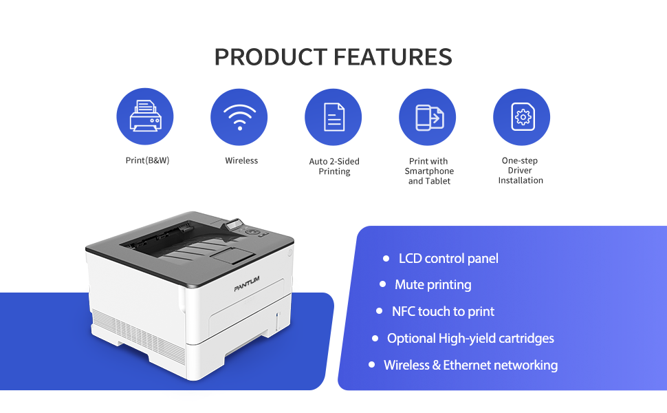 ขายถูก เครื่องพิมพ์/เครื่องปริ้น/printer เลเซอร์ขาว-ดำ ไร้สาย PANTUM Fast Speed Mono Laser Printer Wi-Fi/Duplex /Pantum P3010DW ประกันศูนย์ 3ปี