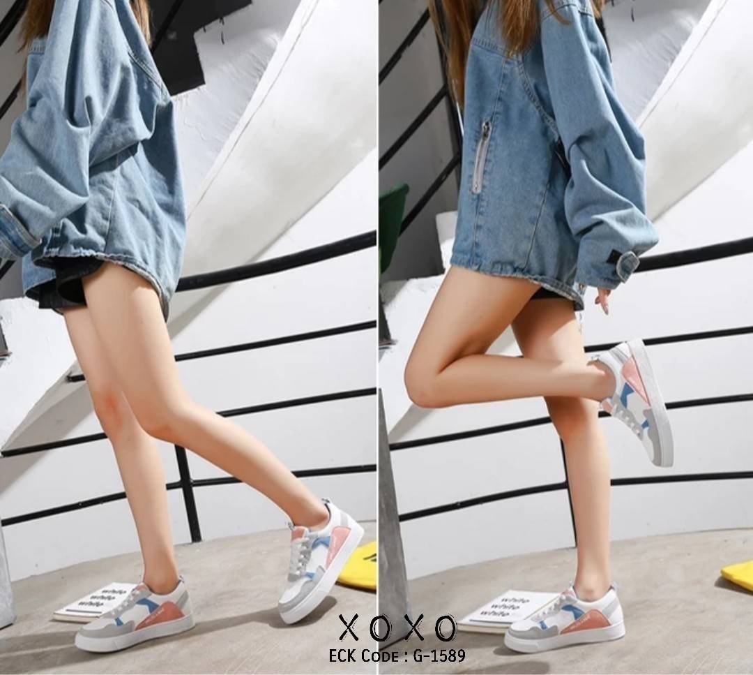 รองเท้าผ้าใบsport girlแต่งสีพาสเทล (เขียว)