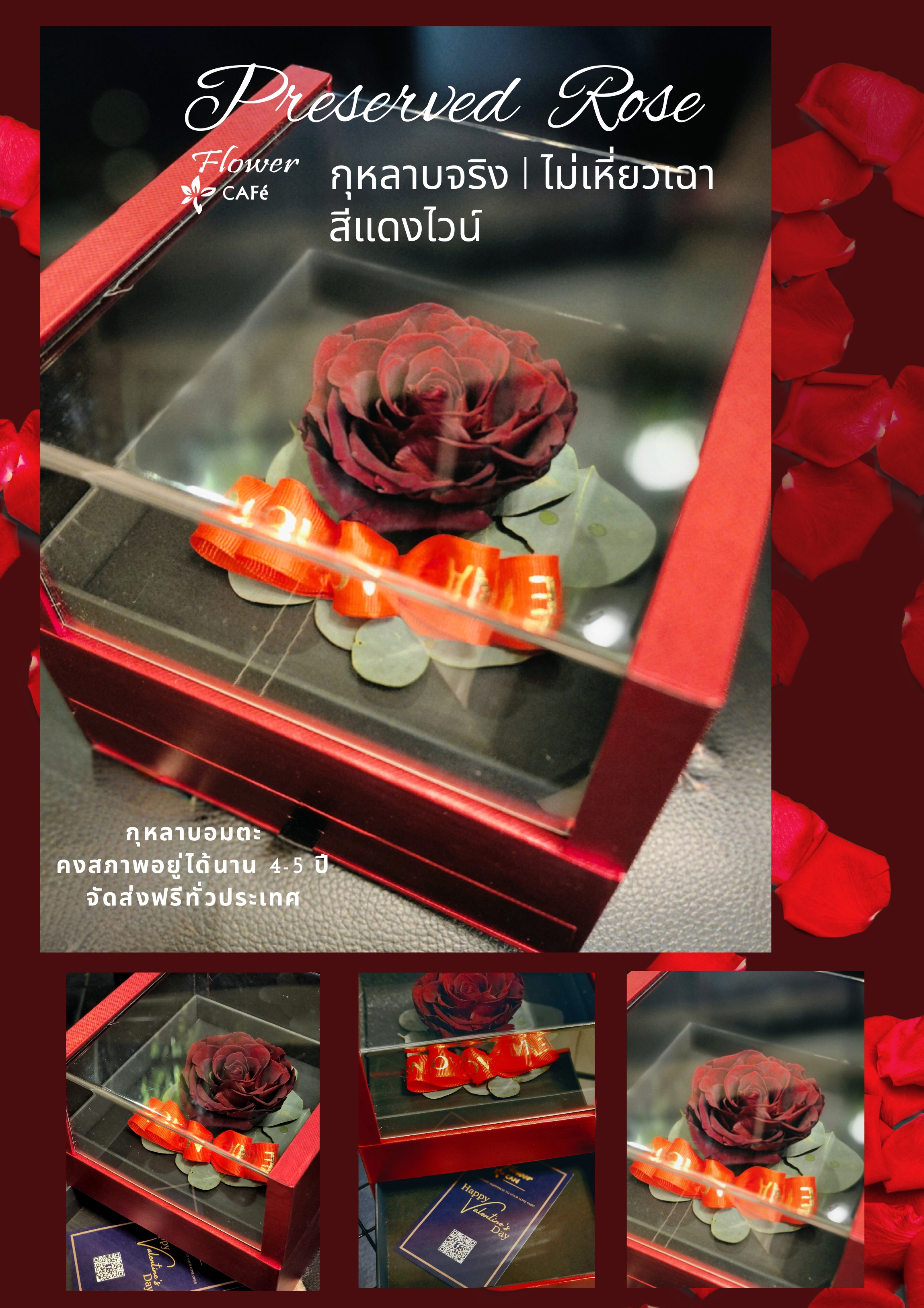 Preserved Rose กุหลาบอมตะ สีแดงไวน์