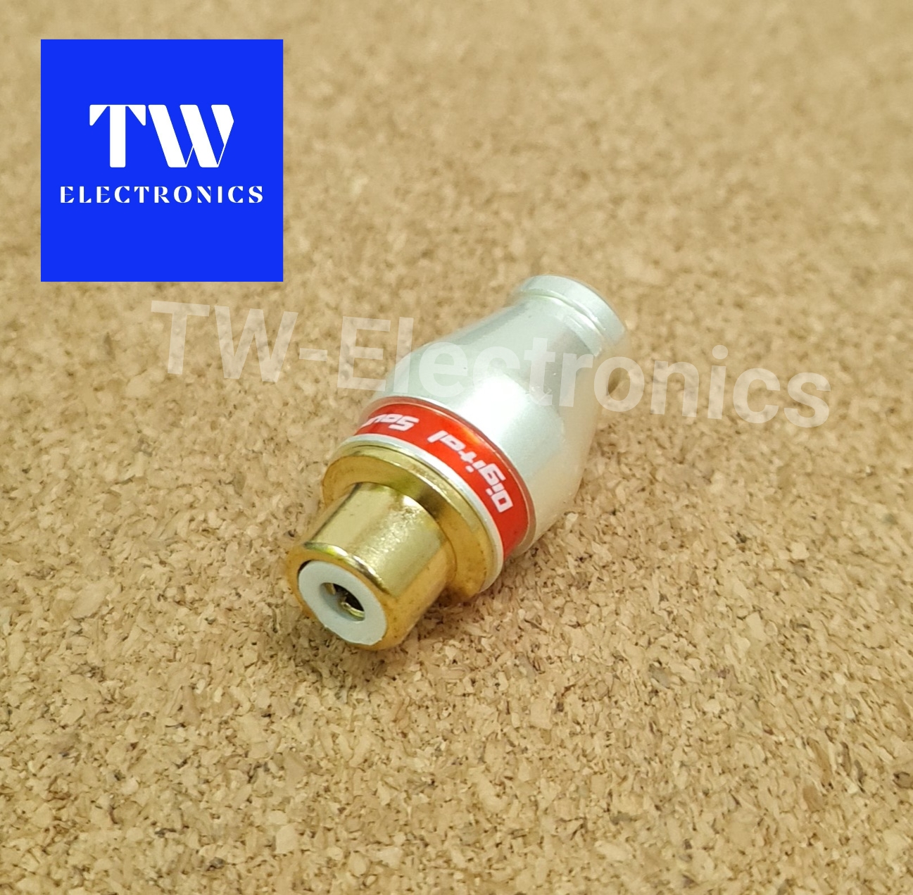 หัวRCA(ตัวเมีย)ขาวมุก(4mm)/คาดสีแดง