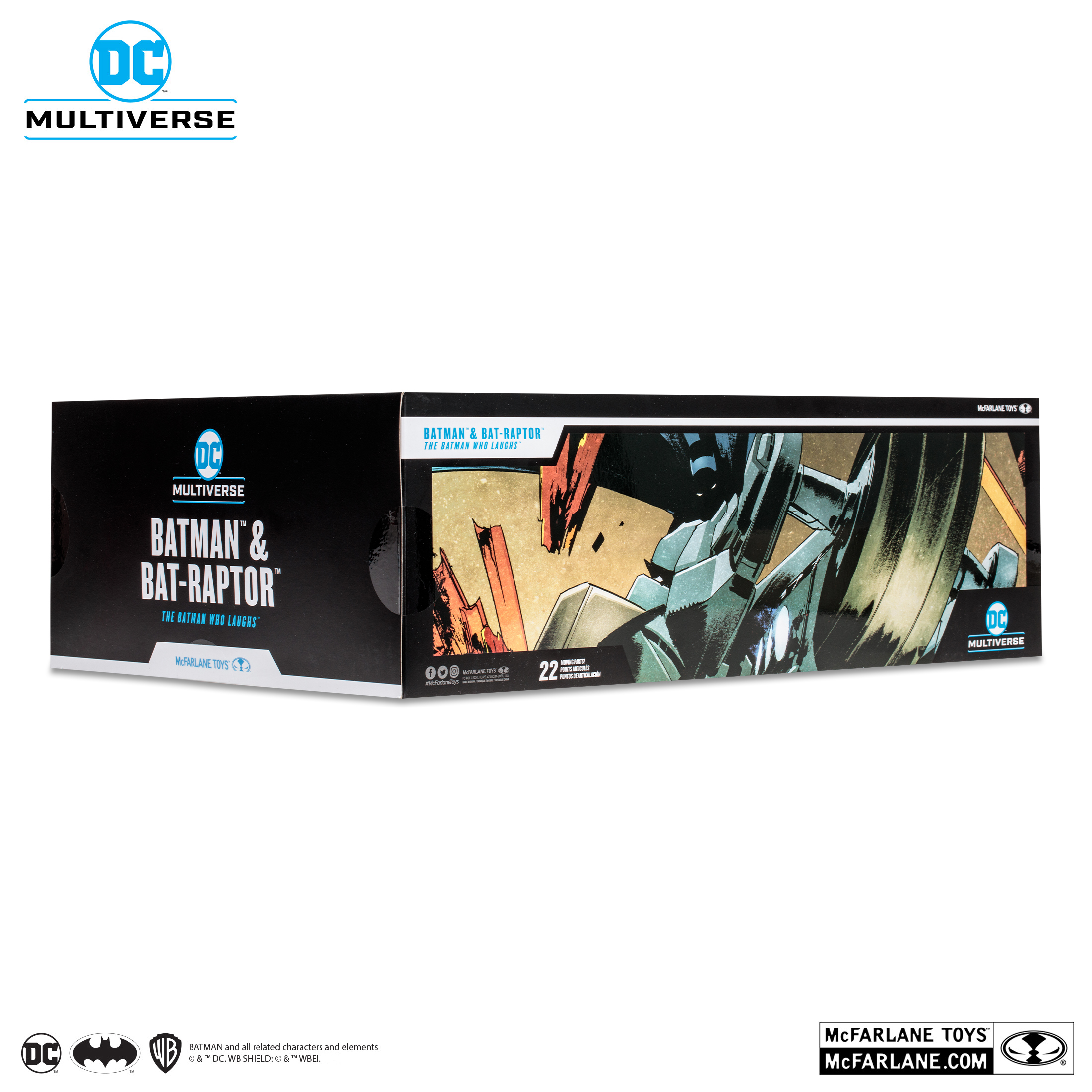 McFARLANE DC Multiverse Batman & Bat-Raptor (The Batman Who Laughs) Gold Label แมคฟาร์เลน ดีซี มัลติเวิร์ส หุ่นโมเดลฟิกเกอร์ แบทแมน ขนาด 7 นิ้ว และ แบท-แรปเตอร์ ลิขสิทธิ์แท้