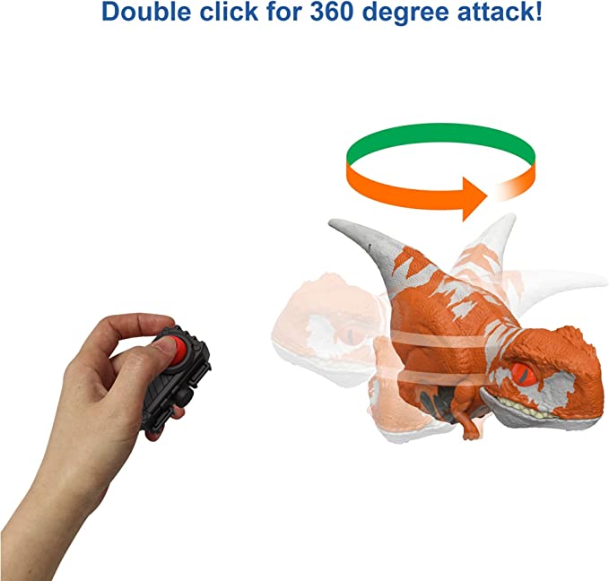 Mattel Jurassic World Uncaged Click Tracker Atrociraptor (GYN42) แมทเทล จูราสสิค เวิลด์ ของเล่นแอ็กชั่นฟิกเกอร์ไดโนเสาร์ อโทรซิแรปเตอร์ สีส้มแครอท