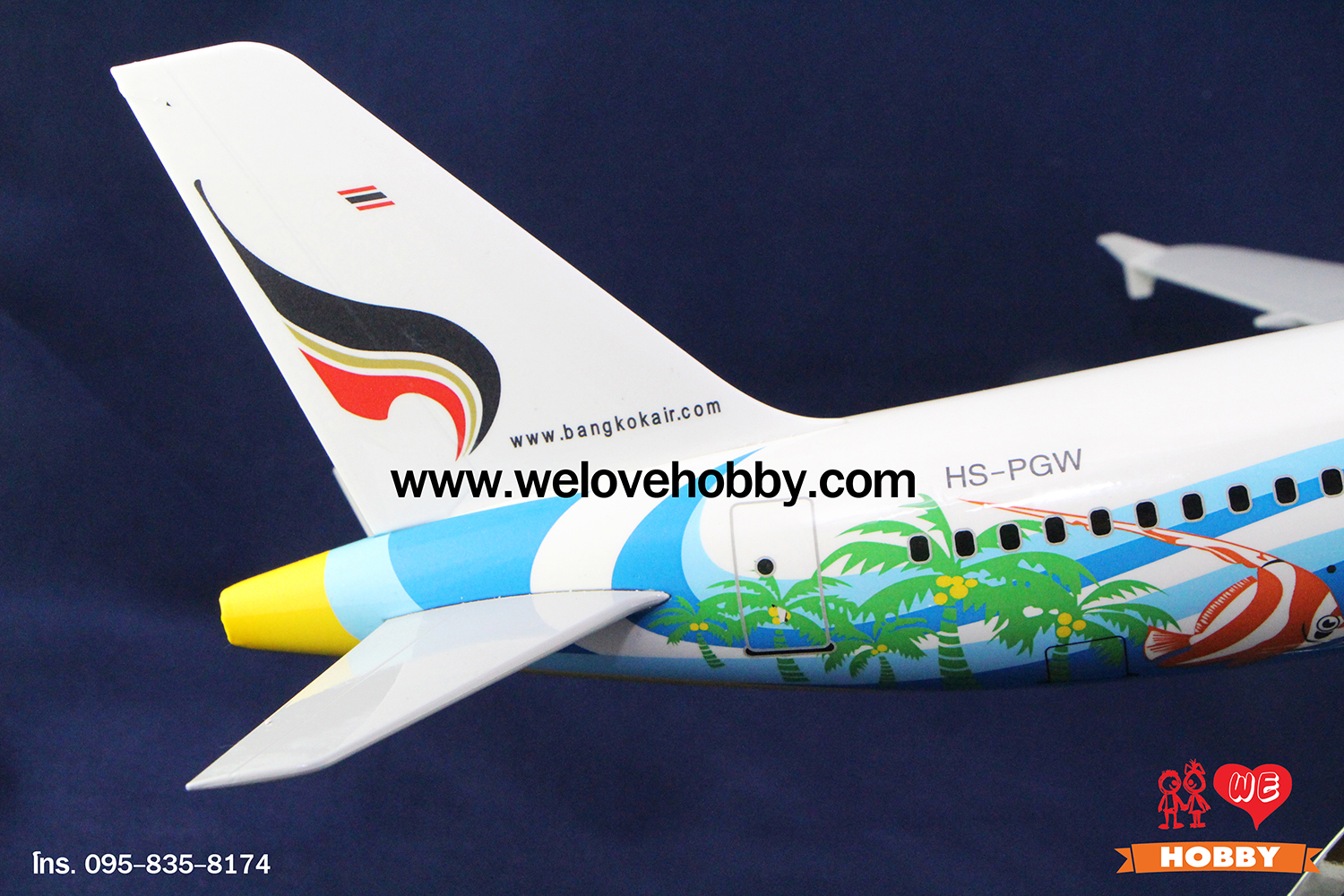 โมเดลเครื่องบินบางกอกแอร์เวย์ Bangkok Airways (Airbus A320) ลายท่องเที่ยวเกาะสมุย ประเทศไทย ลำใหญ่
