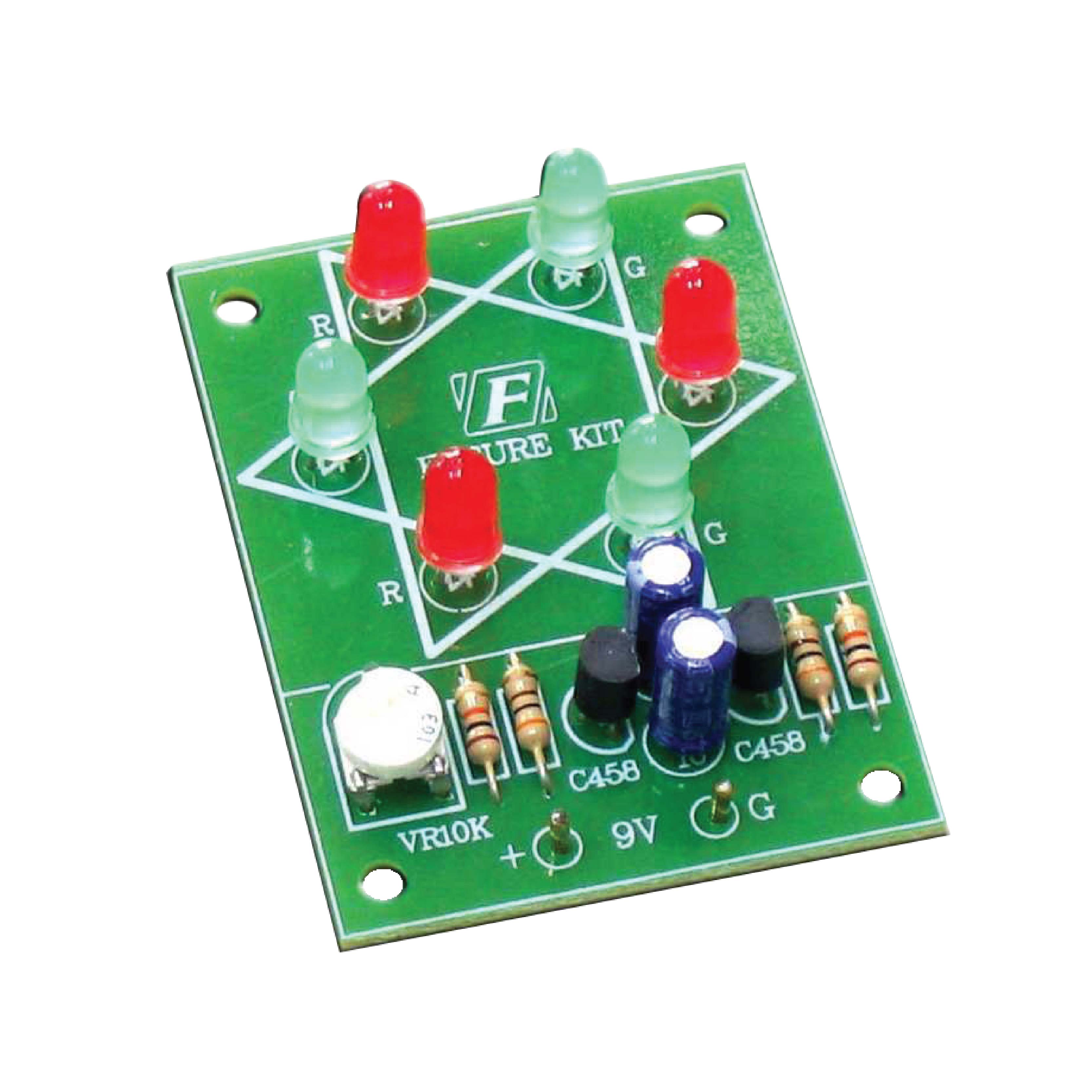 FutureKit FK152 วงจรไฟกระพริบรูปสามเหลี่ยม 6 LED 2 จังหวะ