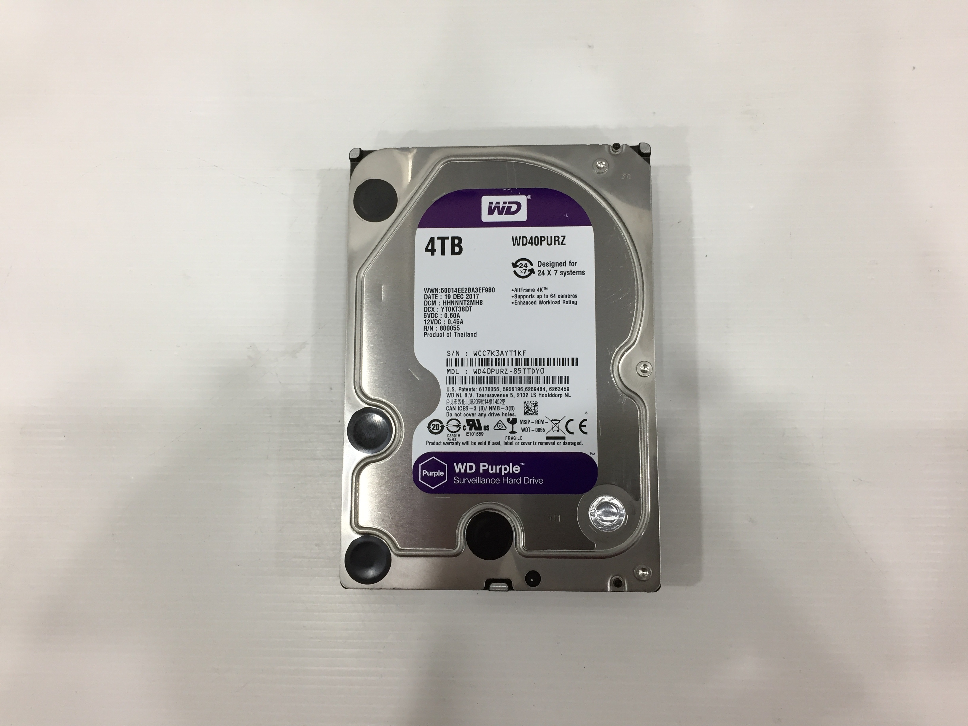 4TB. WD Purple 01/2021