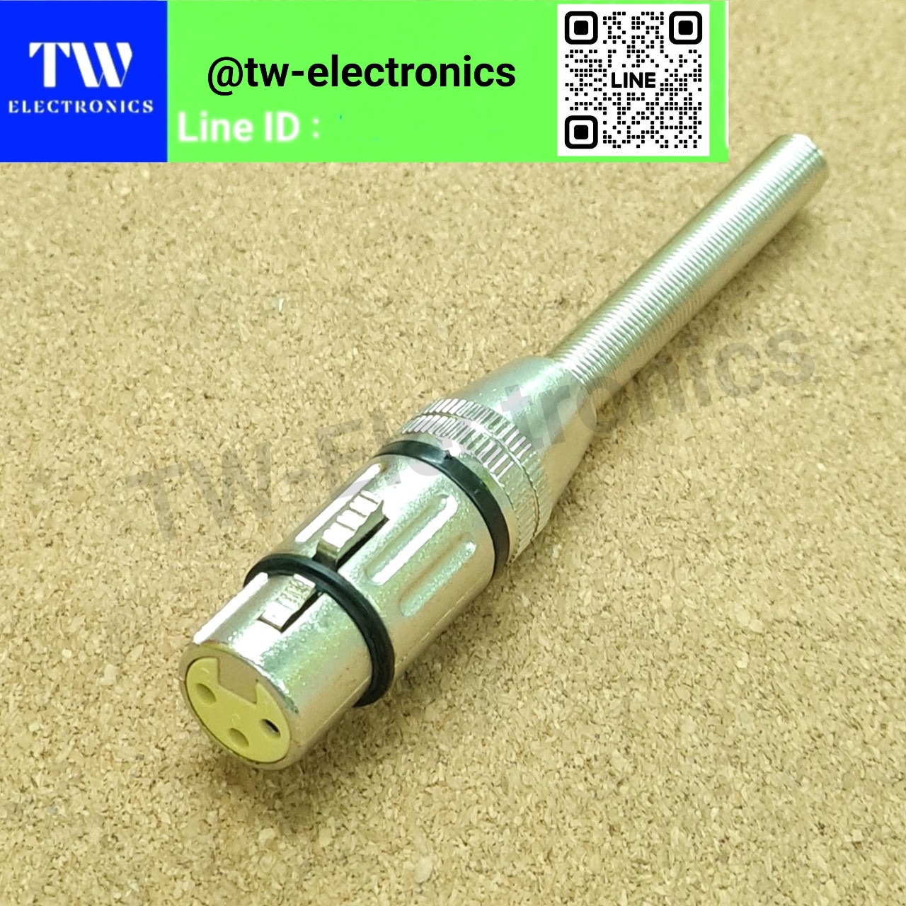 XLR ตัวเมีย ท้ายสปริง (คาดสีดำ)