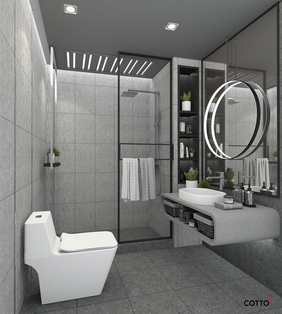 COTTO โมดิช เวฟ เทา 12x18 GA