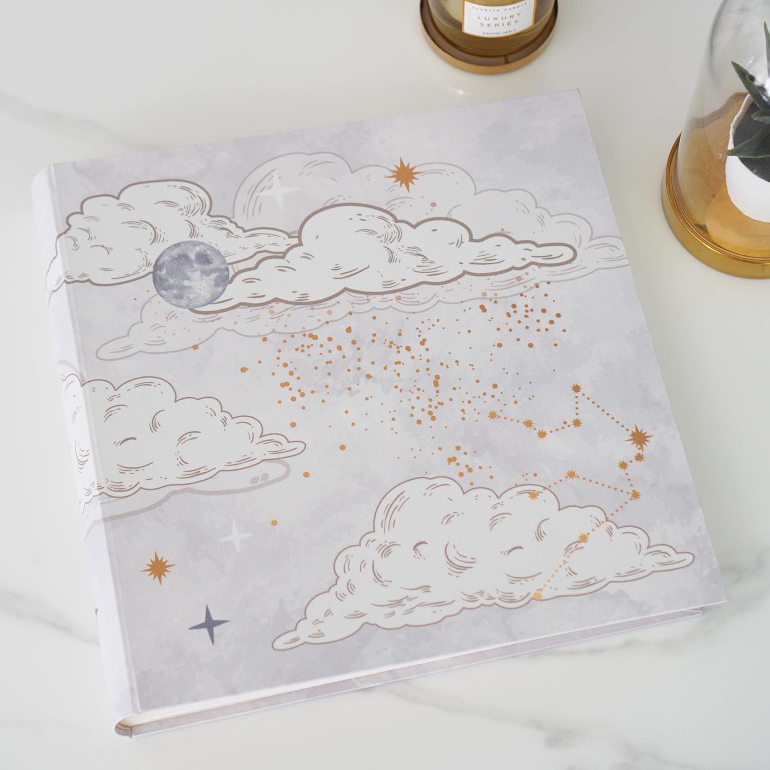 สมุดเซ็น สมุดอวยพร แบบพร้อมส่ง ลาย Zodiac - Grey มีให้เลือก 4 ขนาด