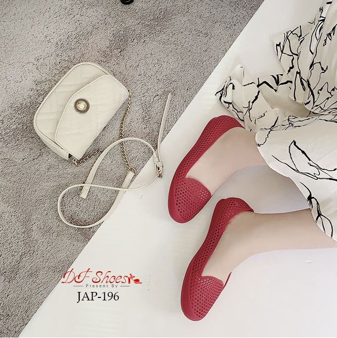 รองเท้าส้นแบนซิลิโคนนิ่ม (สีน้ำเงิน)