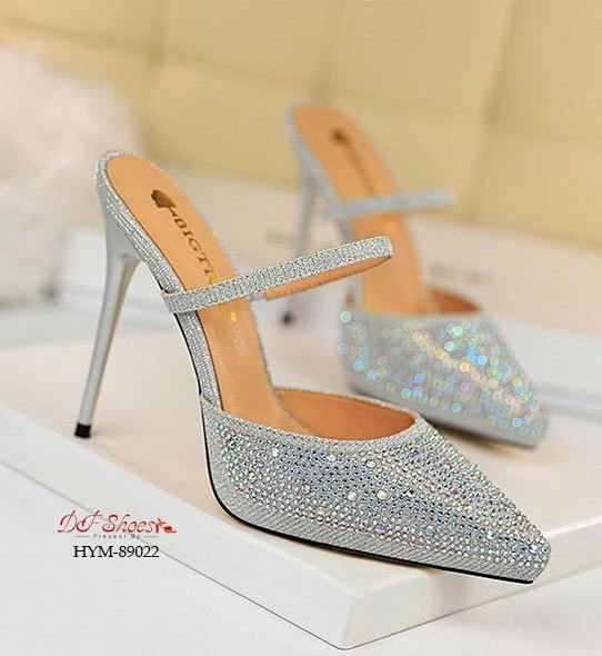 รองเท้าคัทชูเปิดส้นกลิตเตอร์ (สีทอง)