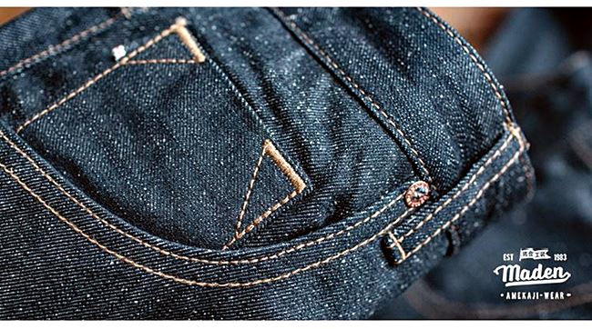 001064 กางเกงยีนส์ Maden American retro Selvage Denim 13Oz ยีนส์วินเทจ Fit Straight ผ้าริมแดง Size 28-34