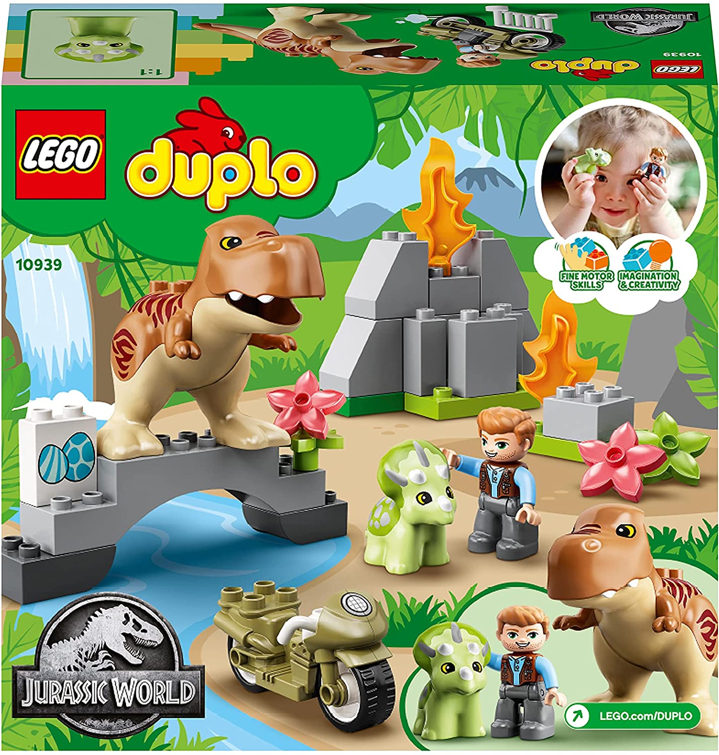 LEGO Duplo Jurassic World T. rex and Triceratops Dinosaur Breakout รุ่น 10939