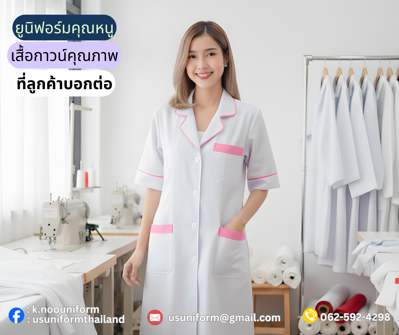 เสื้อกาวน์ ตัวยาว แต่งตามแบบ (เลือกสีได้) ทรงเข้ารูปสำหรับผู้หญิง ไม่มีขั้นต่ำ