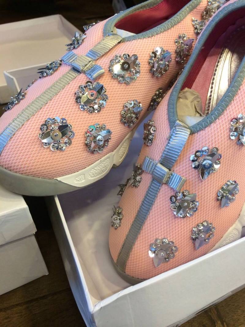 พร้อมส่ง : รองเท้าผ้าใบ Dior Fusion Sneakers (ชมพูดอกเงิน)