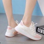 รองเท้าผ้าใบแฟชั่นสไตล์Sportแต่งสี (สีชมพู)