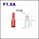 หางปลาเสียบกลม ตัวเมีย หุ้มเต็ม(สีแดง) T-LUG / F1.5A