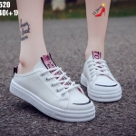 รองเท้าผ้าใบแคนวาสทรงเปิดท้าย (สีขาว)