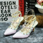 พร้อมส่ง : รองเท้าแฟชั่น Valentino Pastel Heels 2015 (สีม่วง)
