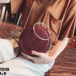 กระเป๋ากลิตเตอร์ทรงกลม (สีแดง)