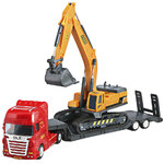 รถขนรถพร้อมรถขุด