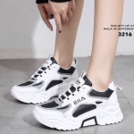 รองเท้าผ้าใบแฟชั่นทรงSportแต่งลาย (สีดำ)