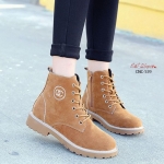 รองเท้าผ้าใบทรงมินิบูทสไตล์มาร์ติน (สีน้ำตาล)