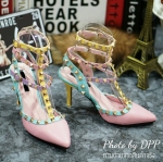 พร้อมส่ง : รองเท้าส้นสูงValentino pastel heels 2015 (สีชมพูพาสเทล)