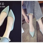 รองเท้าคัทชูpvcทรงหัวแหลม (สีเขียว)