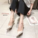 รองเท้าคัทชูเว้าข้างซาติน (สีครีม)