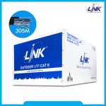 ขายถูก LINK US-9106MW CAT6 Outdoor UTP PE w/Drop Wire & Power Wire Cable, CMX Black Color 305 M./Reel in Box