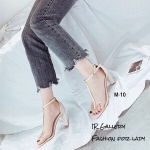 รองเท้าส้นสูงรัดข้อคาดยาว (สีครีม)