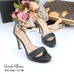 รองเท้าส้นสูงคาดทอง (สีดำ)